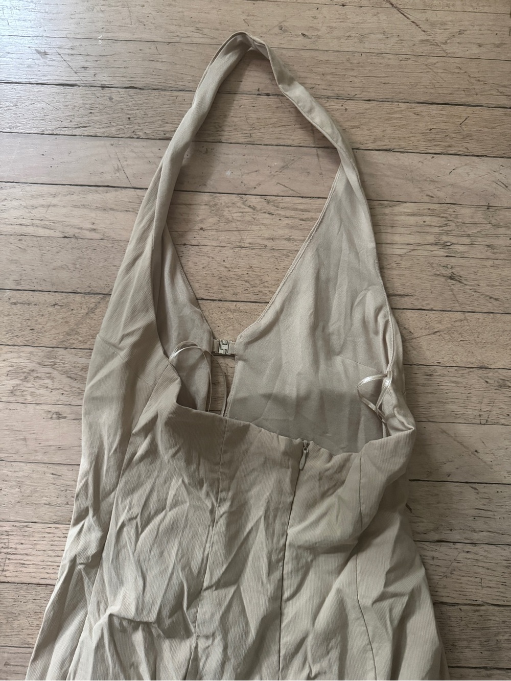 Zara Tan Halter Maxi Dress with Front Keyhole - Picture 8 of 9